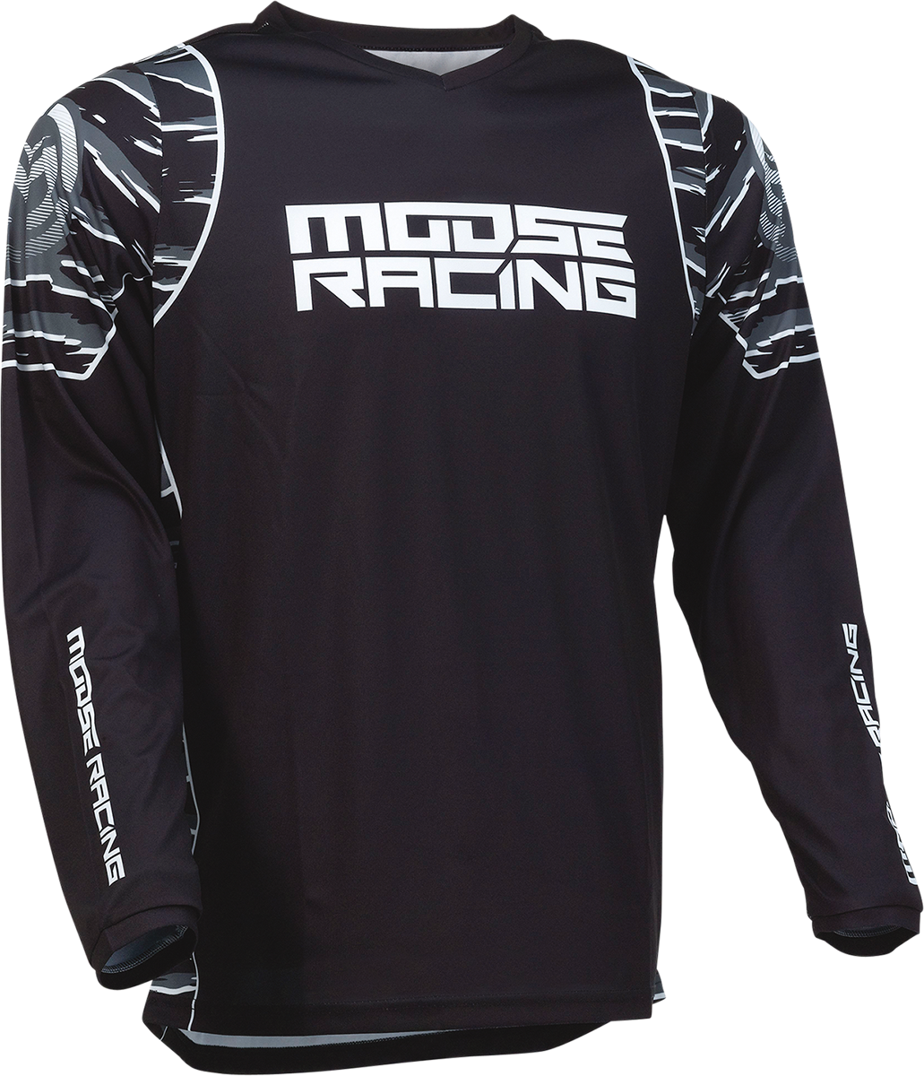 Camiseta de clasificación de MOOSE RACING - Negro/Blanco - Talla mediana 2910-6967
