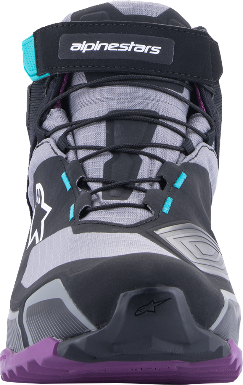 Zapatillas ALPINESTARS Stella CR-X Drystar® para mujer - Negro/Gris/Verde azulado/Morado - Talla 5 de EE. UU. 261152313705