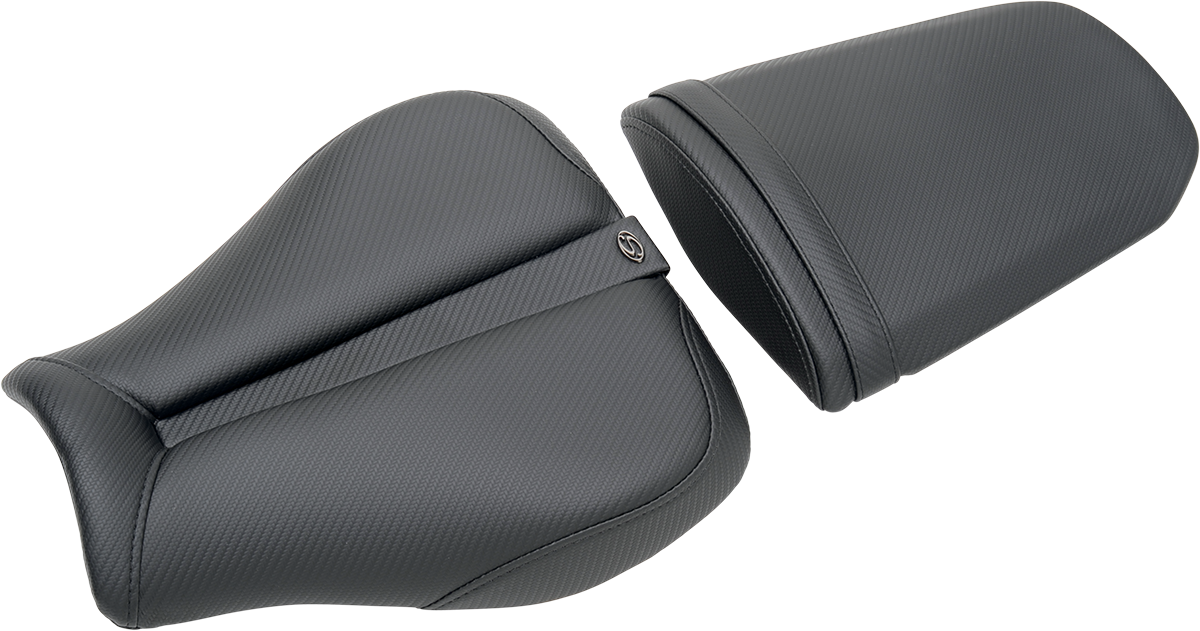 Asiento deportivo de fibra de carbono SADDLEMEN Gel Channel Track - Negro - Hayabusa 0810-S025