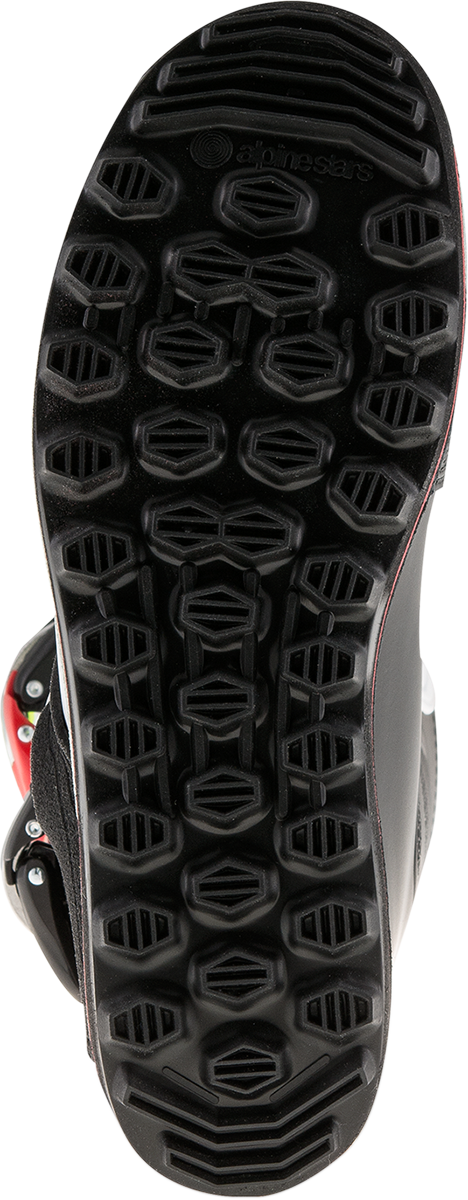 Botas ALPINESTARS Tech-T - Blanco/Rojo/Amarillo Fluorescente/Negro - Talla 8 de EE. UU. 2004017-2351-8