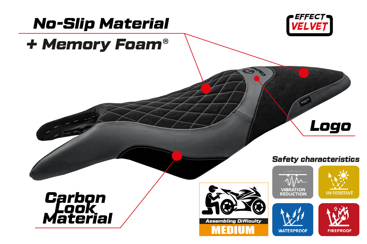 Cagiva Raptor 650-1000 2000-2007 Seat Cover Tappezzeria Italia TPZ Comfort in Grey