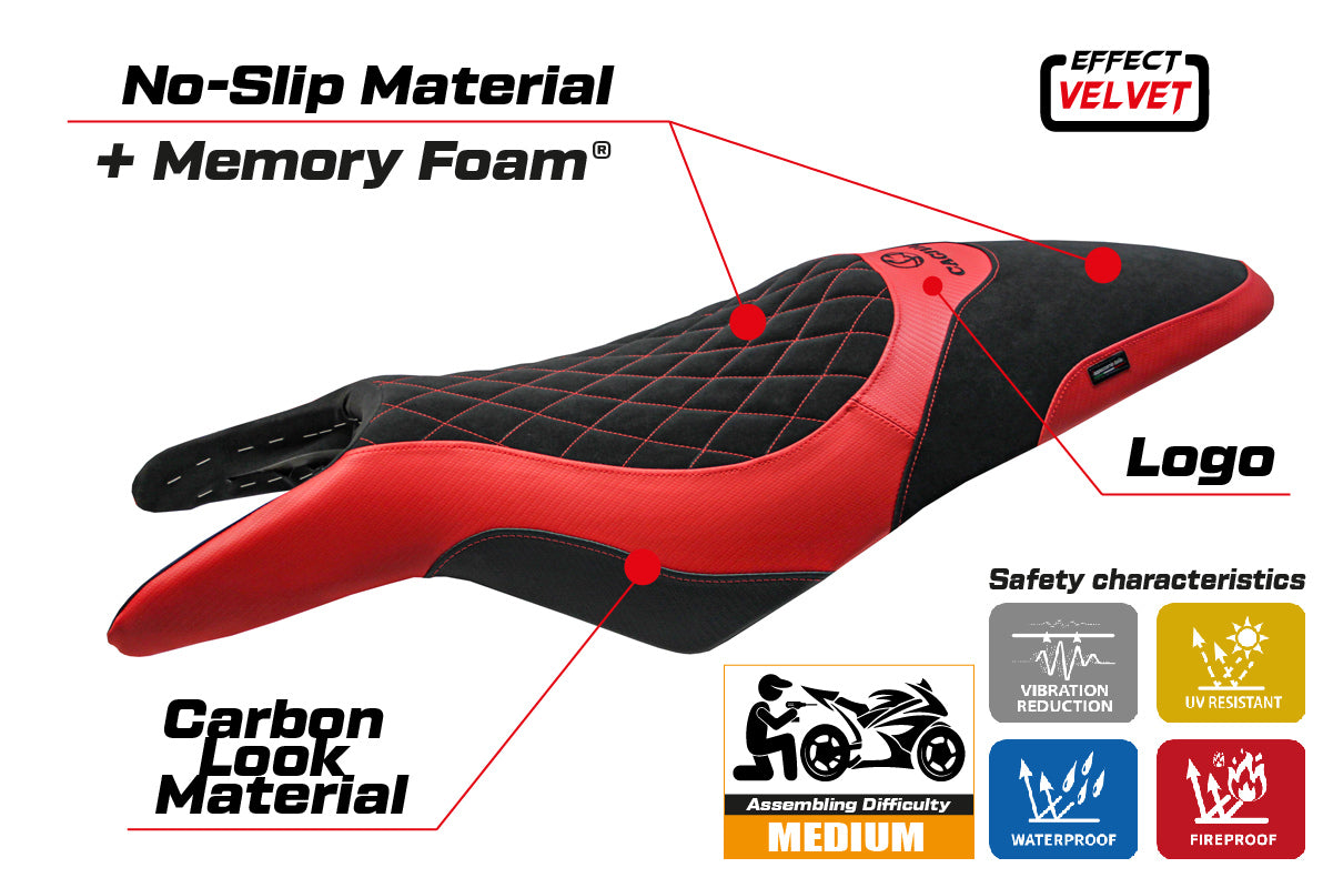 Cagiva Raptor 650-1000 2000-2007 Seat Cover Tappezzeria Italia TPZ in Comfort and Red