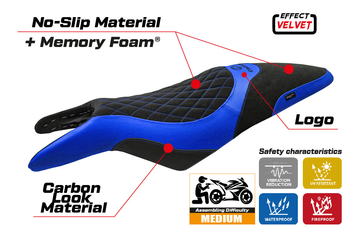 Cagiva Raptor 650-1000 2000-2007 Seat Cover Tappezzeria Italia TPZ Comfort in Blue