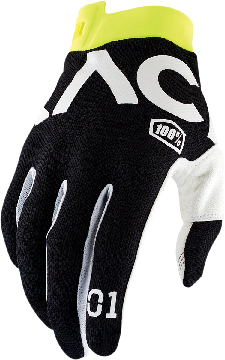 Guantes 100% Racr iTrack - Negro - Mediano 10015-019-11