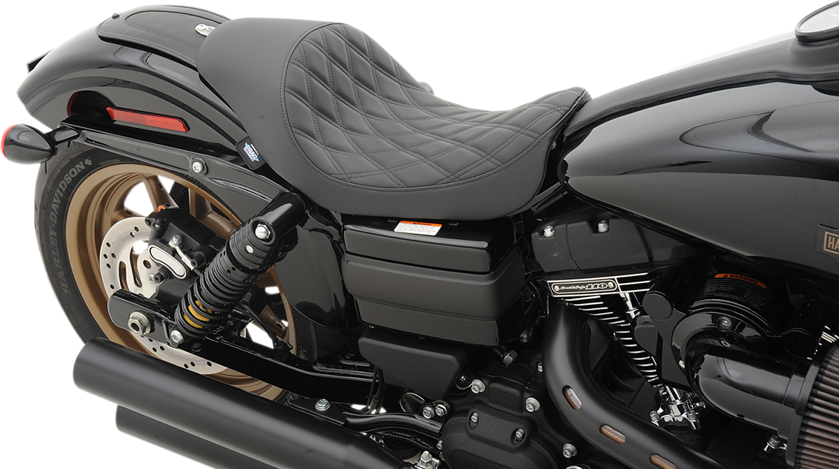 Asiento DRAG SPECIALTIES - 3/4 Low Solo - Costuras de diamante - Negro 0803-0543