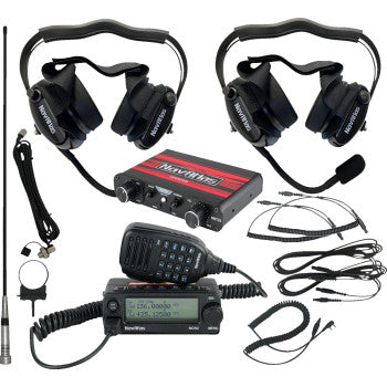 Kit de intercomunicador/radio y auriculares NAVATLAS - Biplaza - Negro NI2RBHBK2
