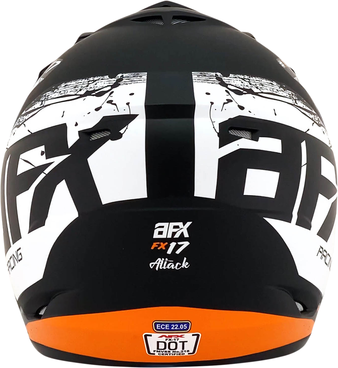 Casco de motocicleta AFX FX-17 - Attack - Negro mate/Naranja - Talla pequeña 0110-7155