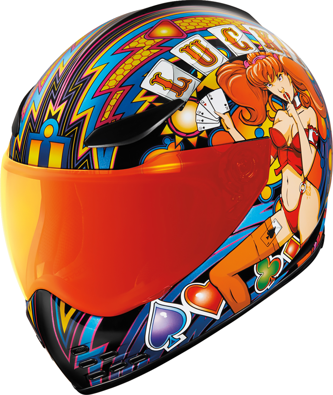 Casco ICON Domain™ - Lucky Lid 4 - Rojo - XS 0101-14951