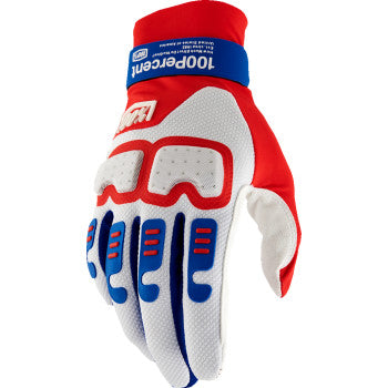 Guantes 100% Langdale - Rojo/Blanco/Azul - Talla grande 10029-00008