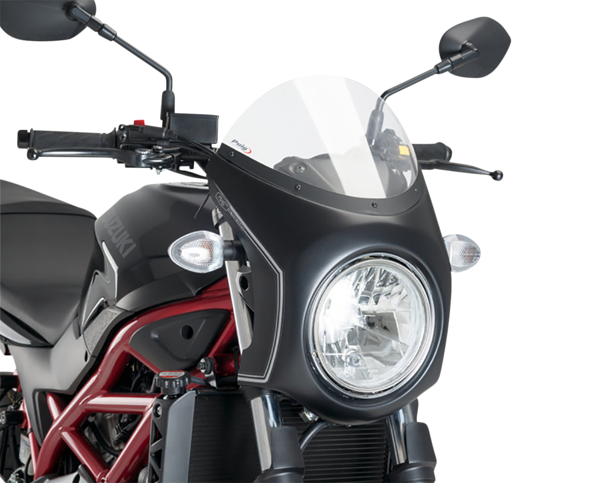 Semicarenado PUIG HI-TECH PARTS - Negro - Pantalla Transparente 3169W