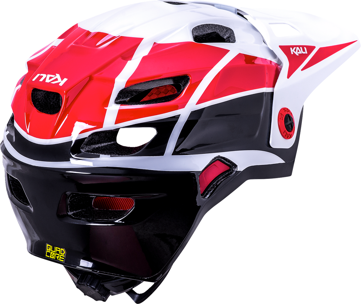 Casco integral de bicicleta KALI Maya para niños - Carrera - Blanco brillante/Rojo/Negro 0221922112