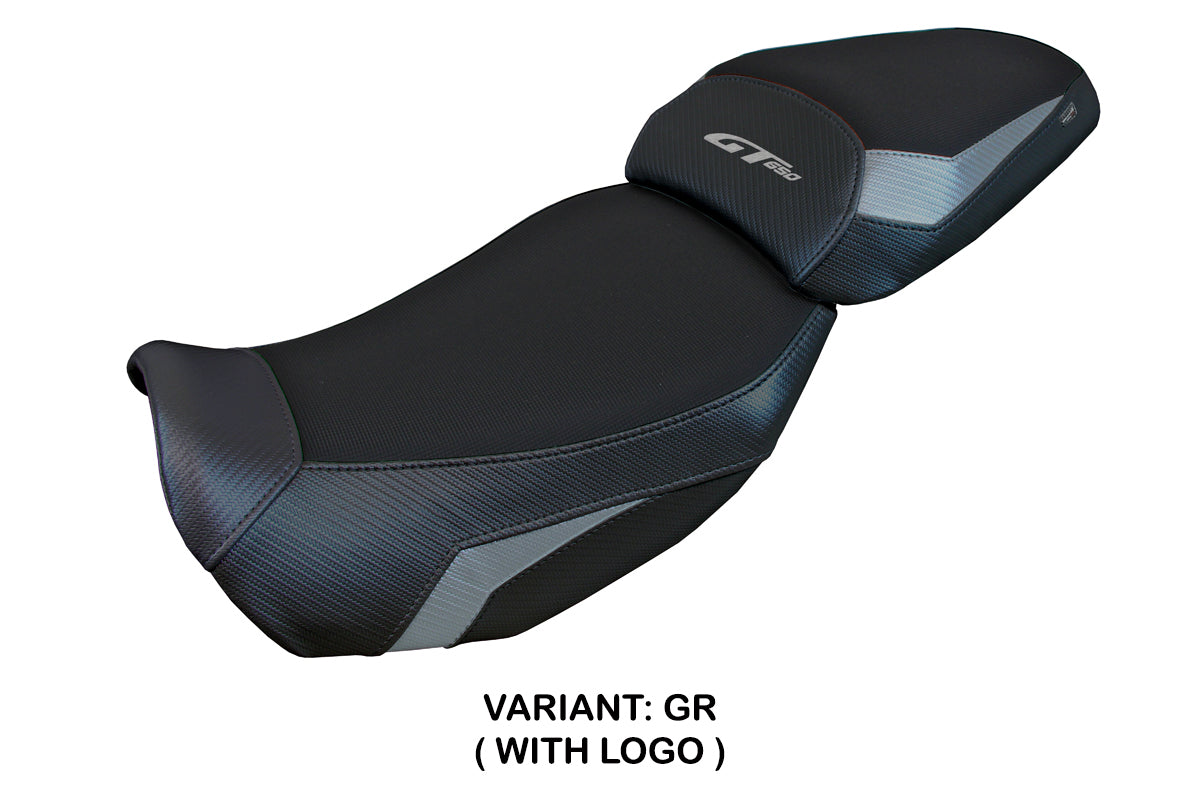 Funda de asiento Tappezzeria Italia TPZ para CF Moto 650GT 2021-2025 en gris y negro