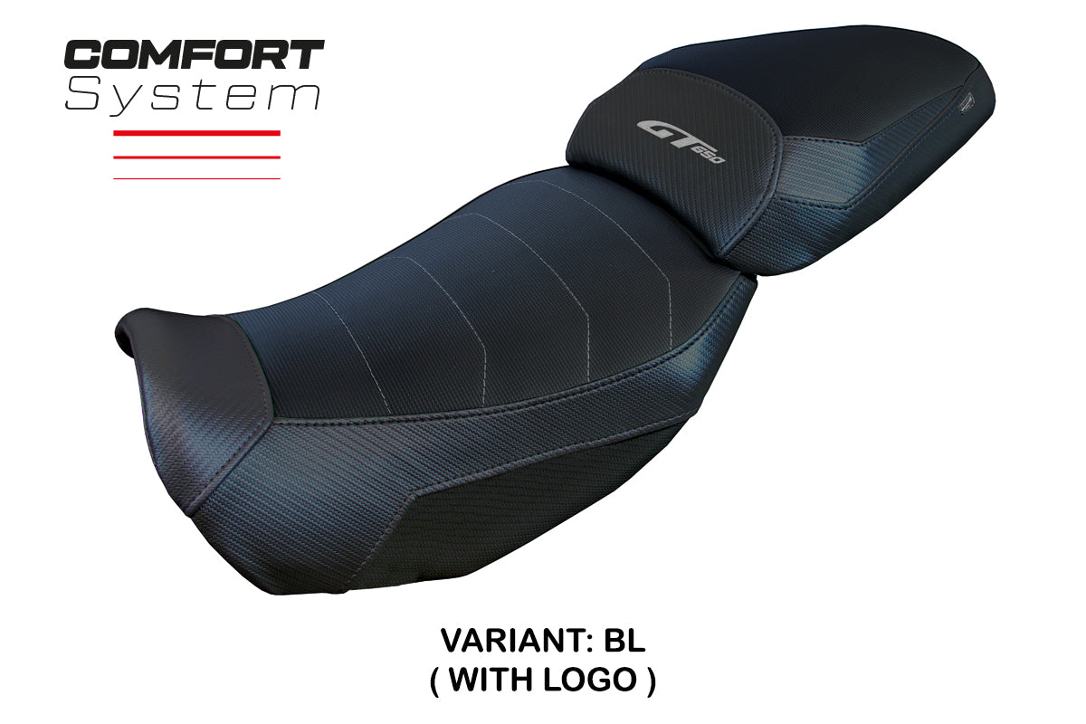 Funda de asiento Tappezzeria Italia TPZ Comfort para CF Moto 650GT 2021-2025 en negro