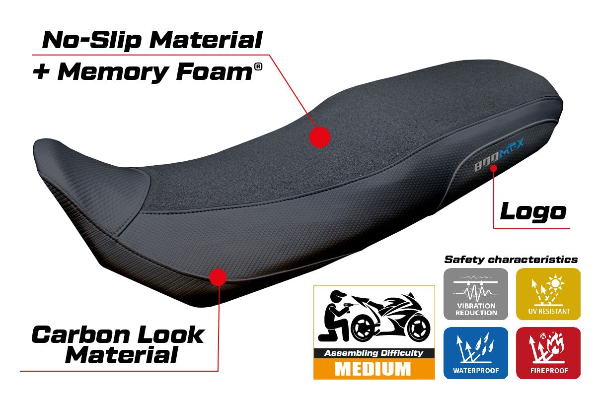 CF Moto 800 MT X 2025 Seat Cover Tappezzeria Italia TPZ Ultragrip Comfort Black