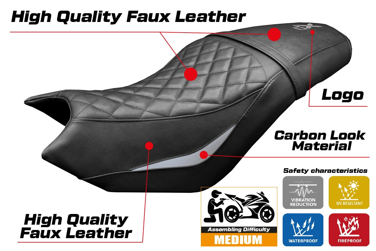 CF Moto 700 CL X 2021-2025 Seat Cover Tappezzeria Italia TPZ Silver Black