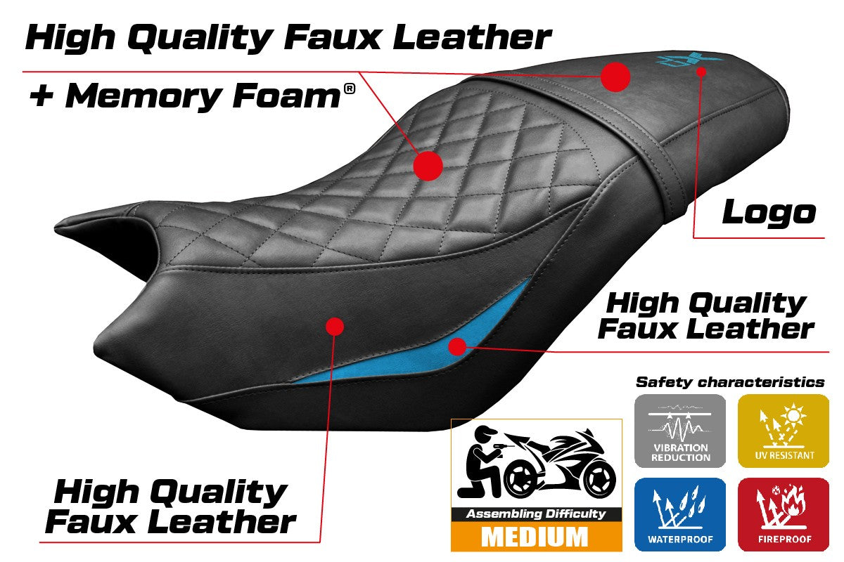 CF Moto 700 CL X 2021-2025 Seat Cover Tappezzeria Italia TPZ Comfort Light Blue Black