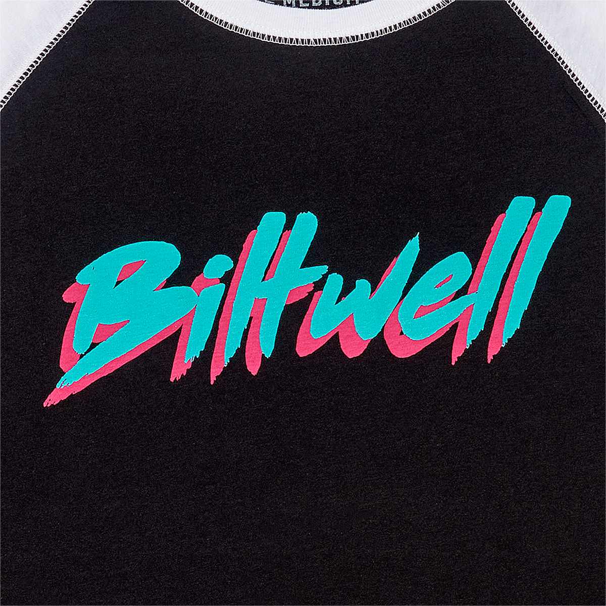 Camiseta raglán BILTWELL 1985 para mujer - Negro/Blanco - Talla grande 8144-060-004