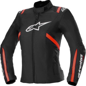 Chaqueta impermeable Stella T-SPS v2 de ALPINESTARS para mujer - Negro/Blanco/Rojo Fluo - Talla L 3210225-1231-L