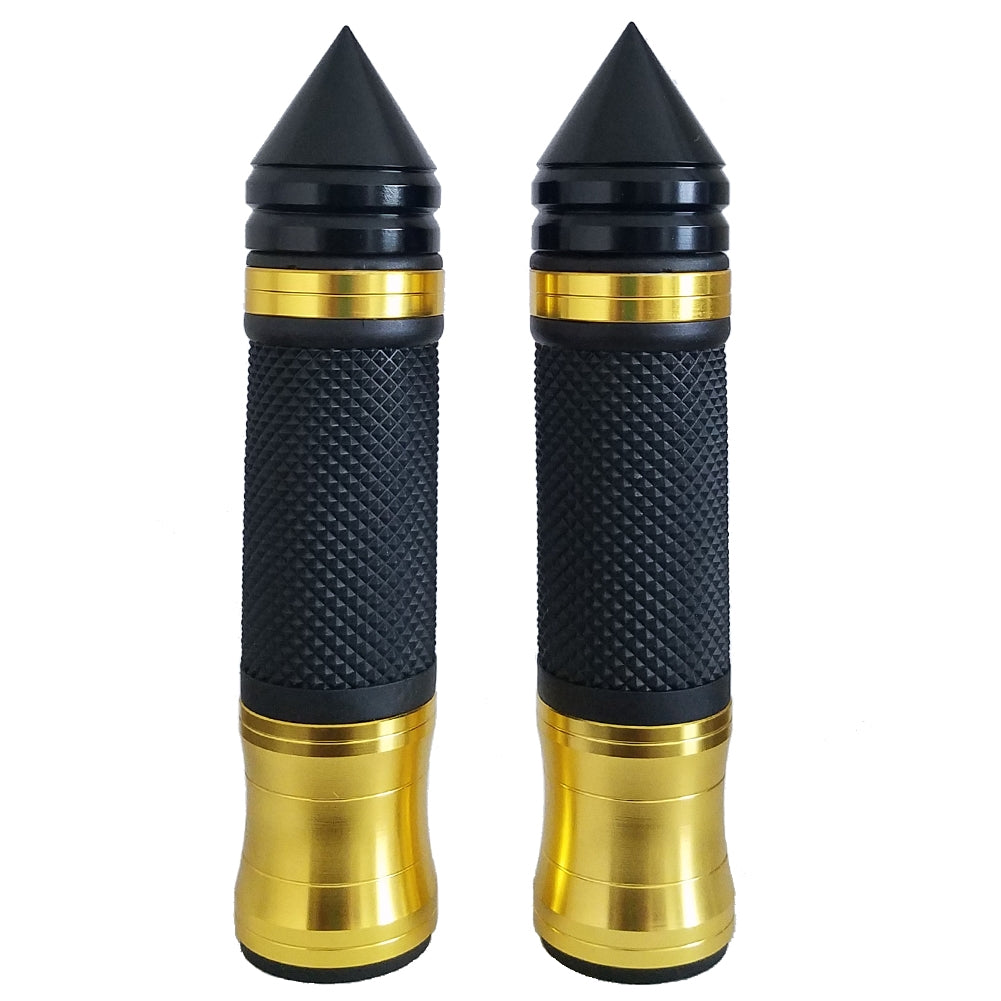Kawasaki Ninja Black and Gold Aluminum / Rubber Grips With Spike Bar Ends