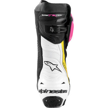 ALPINESTARS Supertech R Boots - Black/Magenta/White/Yellow - US 12.5 / EU 48 2220021-1634- 48