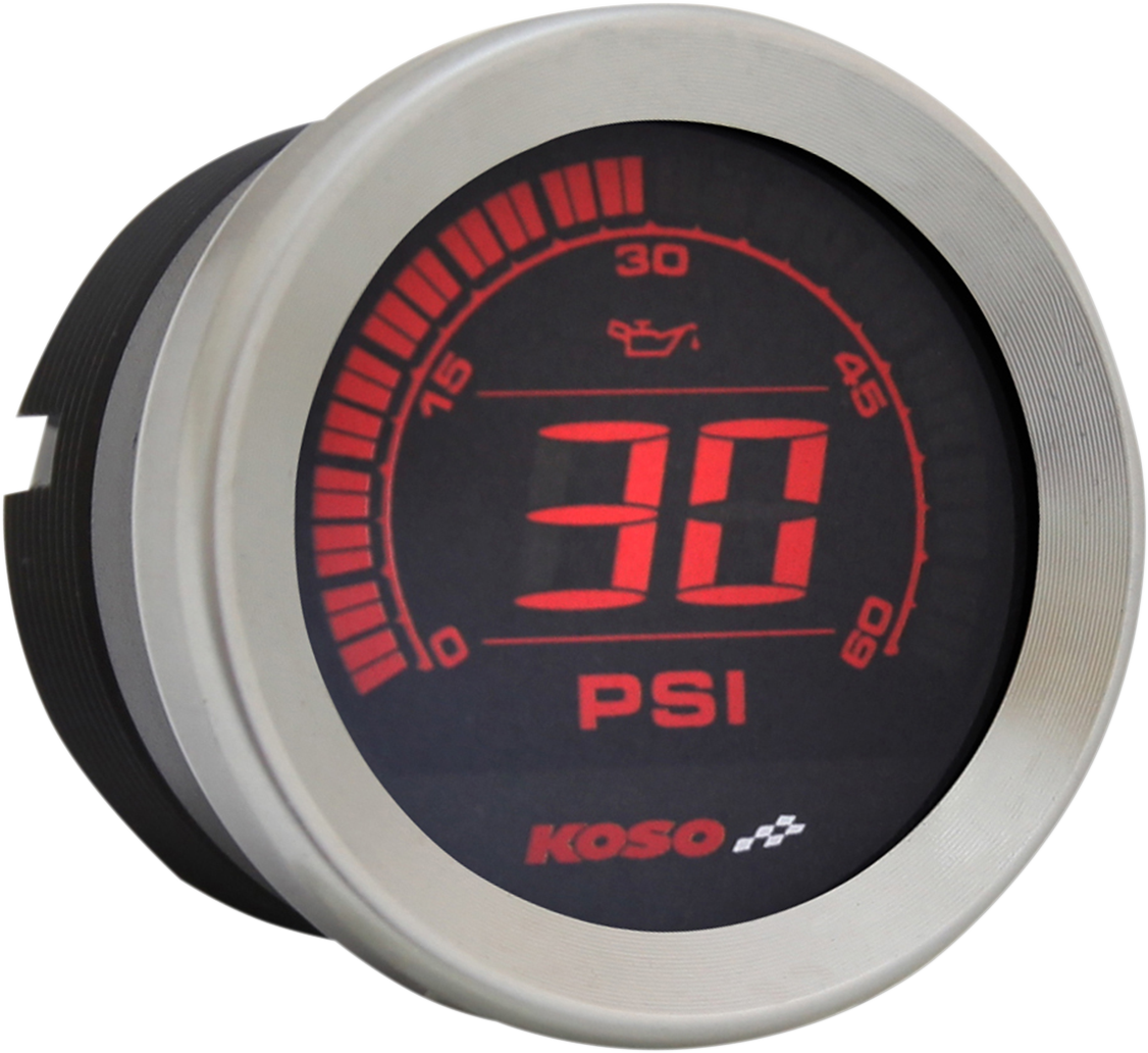 Manómetro de presión de aceite KOSO NORTH AMERICA de 2" - Cromado BA050410