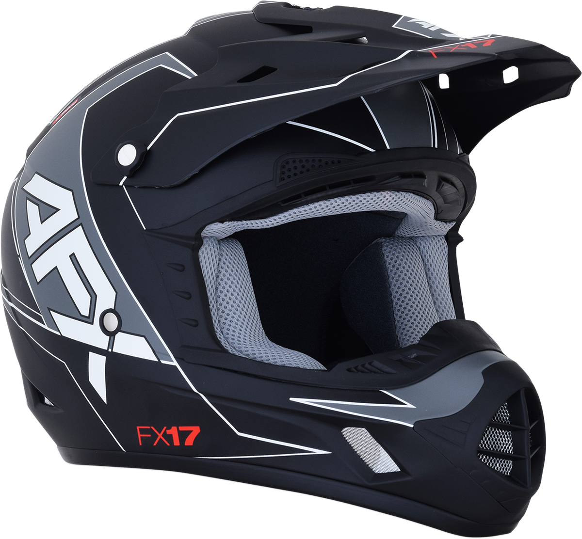 Casco de motocicleta AFX FX-17 - Aced - Negro mate/blanco - Talla mediana 0110-6490