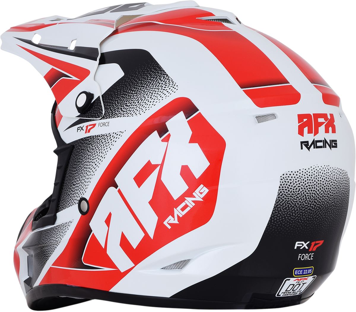 Casco de motocicleta AFX FX-17 - Force - Blanco perla/Rojo - Talla pequeña 0110-5244