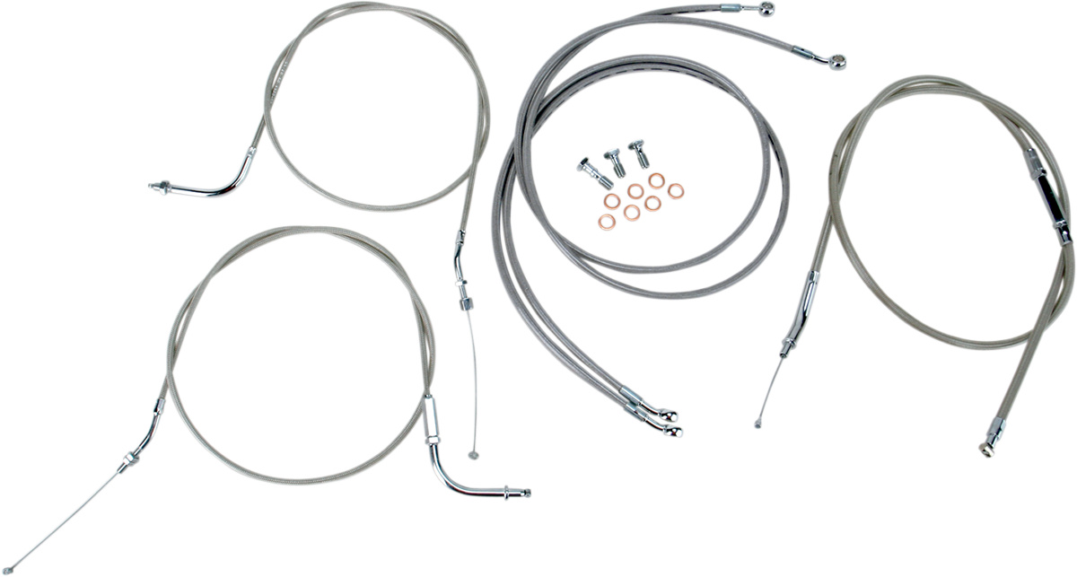 Kit de cable BARON - 12" - 14" - Roadstar '04 - '07 - Acero inoxidable BA-8022KT-12