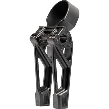 Elevadores KODLIN USA - Fastback - Incluye abrazadera y soporte para manómetro - 8" - Negro Softail Low Rider S FXLRS 2022-2023 K55131