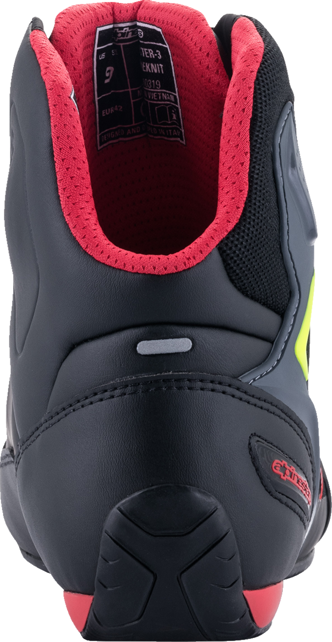 Zapatillas ALPINESTARS Faster-3 Rideknit® - Negro/Rojo/Amarillo - Talla 14 de EE. UU. 251031913614