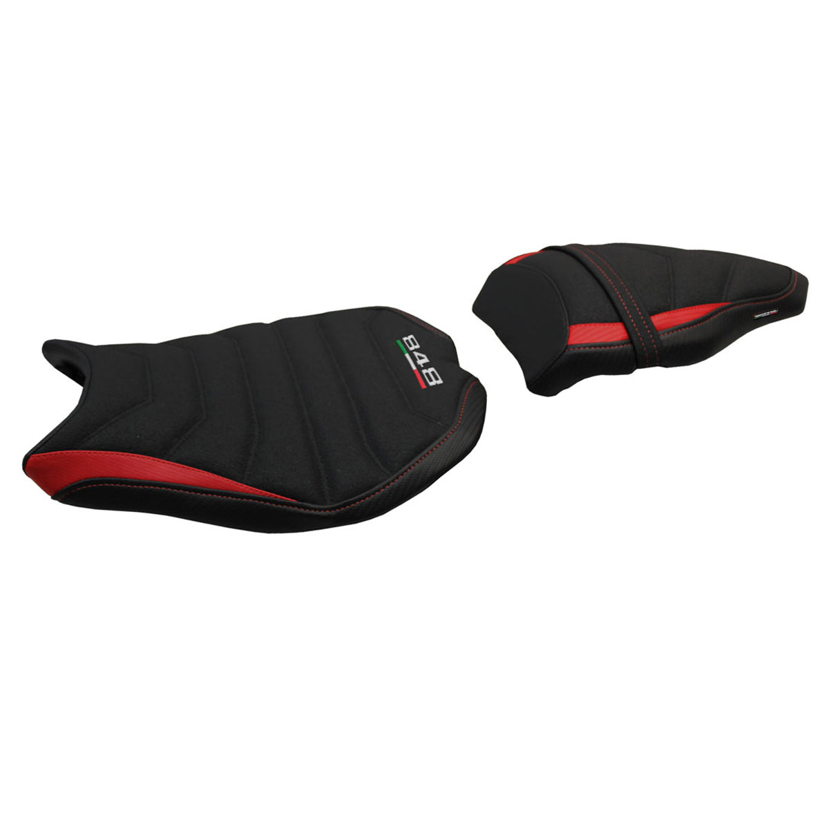 Funda de asiento Tappezzeria Italia TPZ Ultragrip para Ducati 848 2007-2013 en rojo y negro