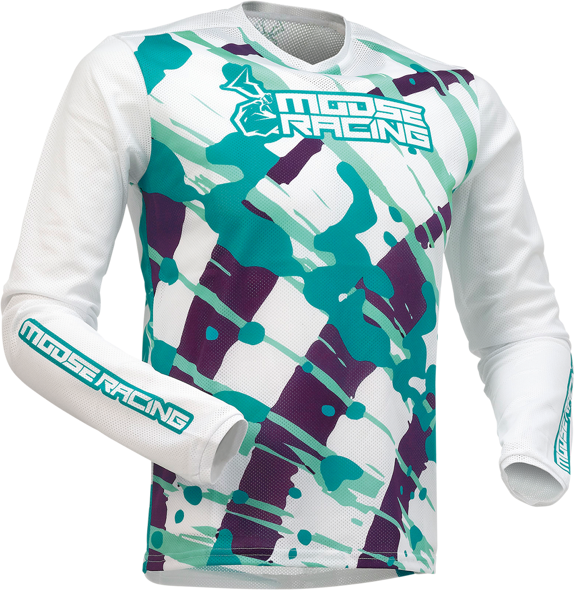 Camiseta de malla Agroid para jóvenes de MOOSE RACING - Morado/Verde azulado - Grande 2912-2172