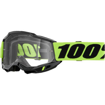 100% Accuri 2 OTG Goggles - Neon Yellow - Clear 50018-00008
