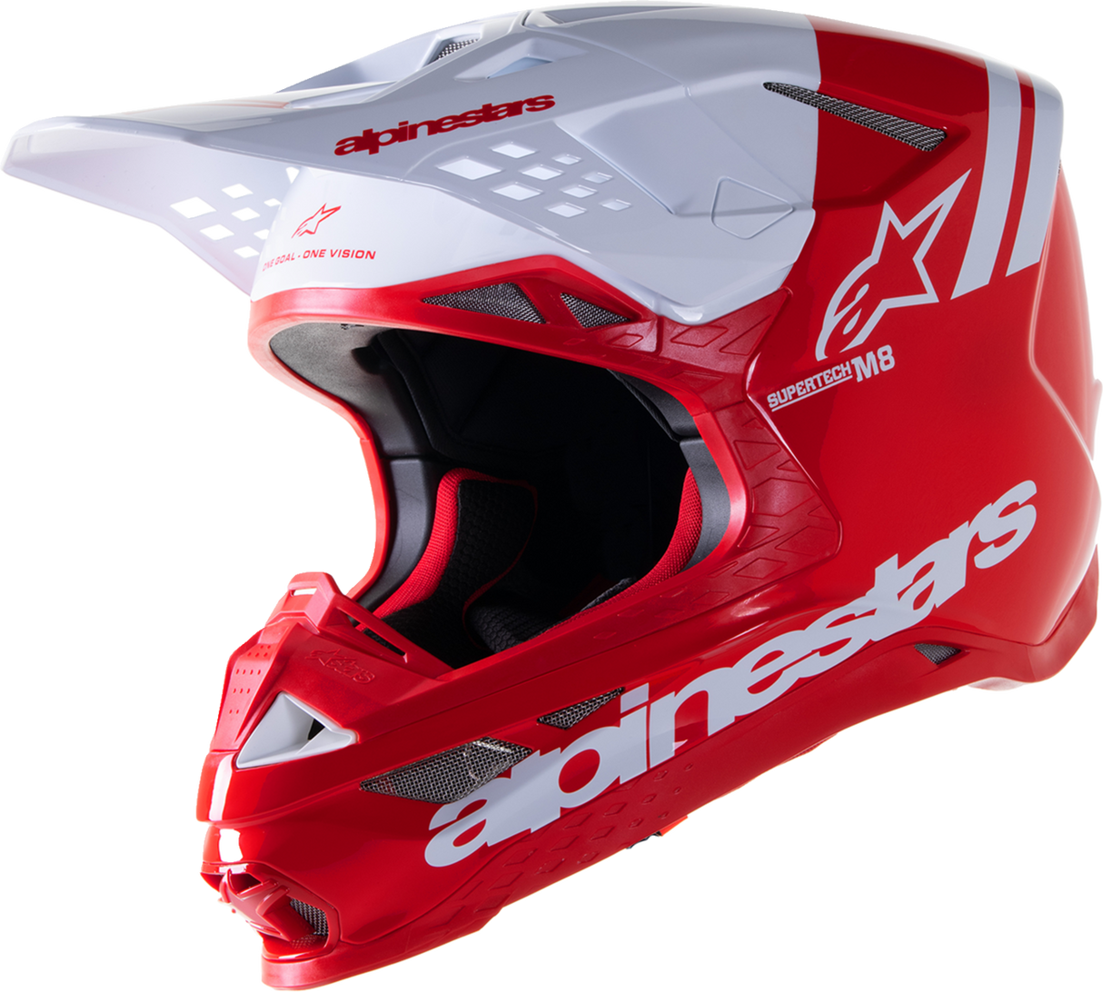 ALPINESTARS Supertech M8 Motorcycle Helmet - Radium 2 - MIPS® - Gloss Red/White - Small 8301523-3012-SM