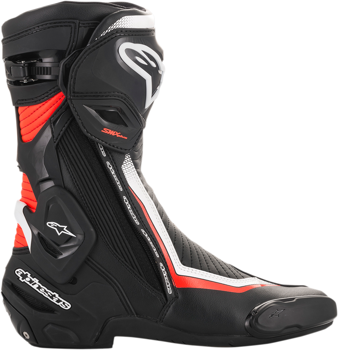 Botas ALPINESTARS SMX+ - Negro/Blanco/Rojo Fluorescente - Talla EE. UU. 9 / Talla UE 43 2221019-1231-43
