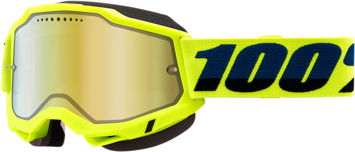 Gafas de nieve 100% Accuri 2 - Amarillo fluorescente - Espejo dorado 50022-00003