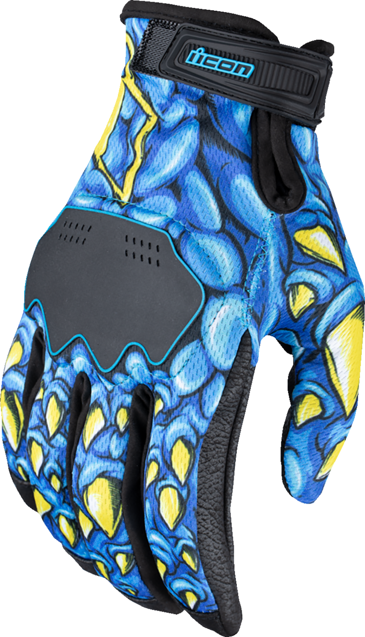 Guantes ICON Hooligan™ Kryola Kreep - Azul - Mediano 3301-4723