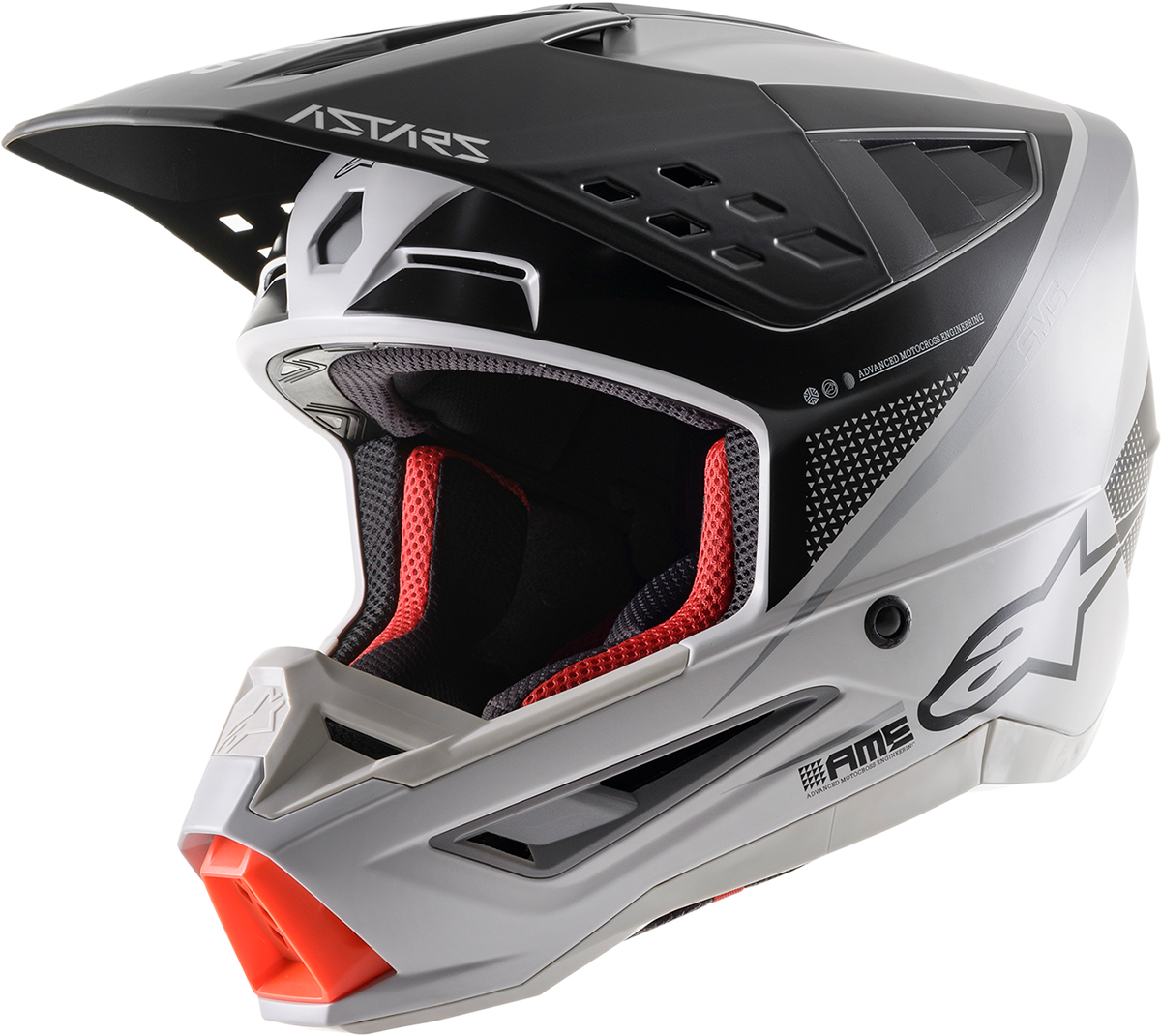 Casco de motocicleta ALPINESTARS SM5 - Rayón - Gris/Negro/Plateado - Mediano 8304121-928-MD