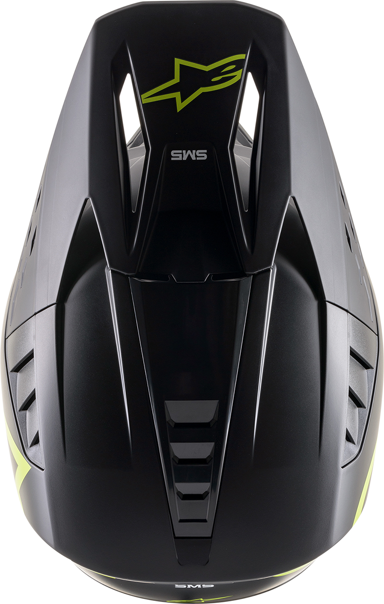 Casco de motocicleta ALPINESTARS SM5 - Compass - Negro mate/Amarillo fluorescente - Grande 8303321-1559-LG