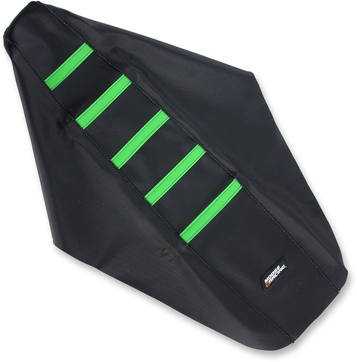 Funda de asiento acanalada MOOSE RACING - Cubierta negra/Varillas verdes - Kawasaki KXF25017