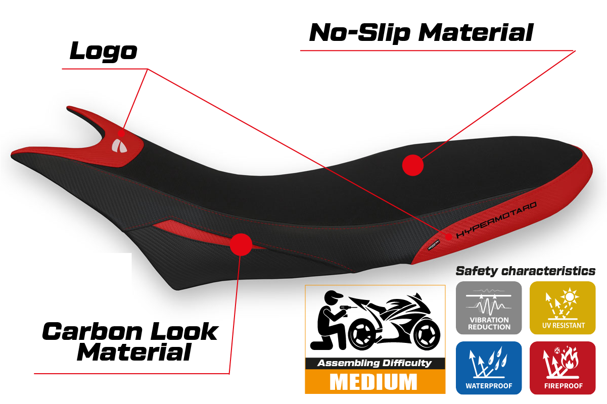Funda Asiento Ducati Hypermotard 950 2019-2025 Tappezzeria Italia TPZ en Rojo