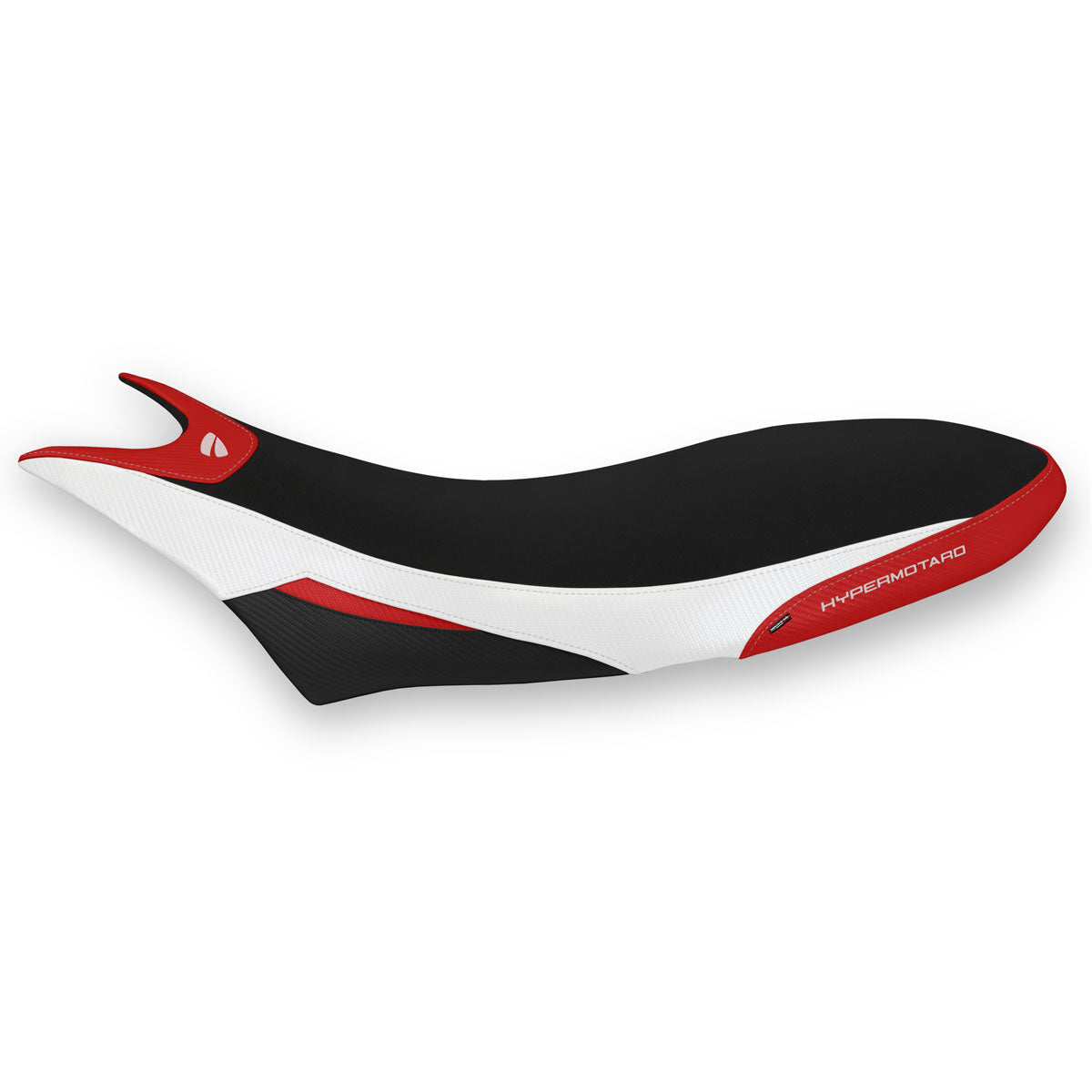 Funda de asiento Tappezzeria Italia TPZ para Ducati Hypermotard 950 2019-2025 en blanco y rojo