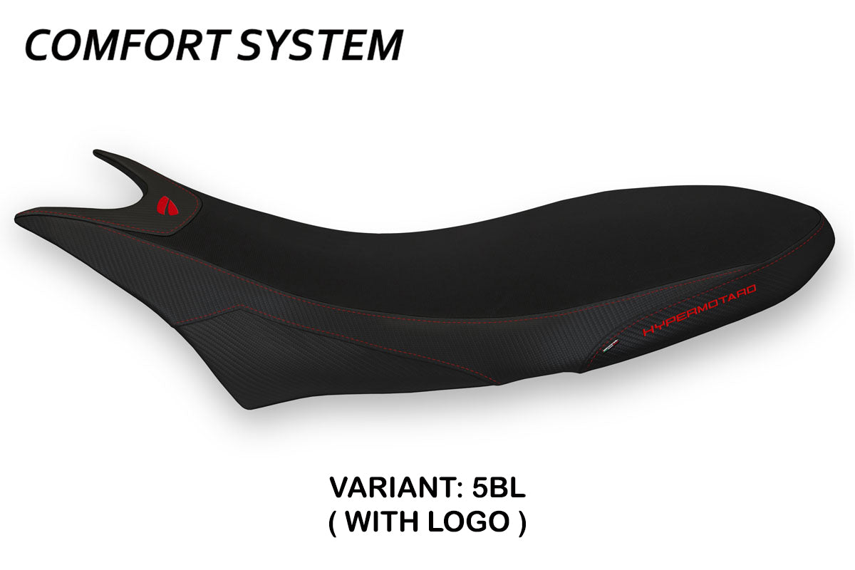 Funda de asiento Tappezzeria Italia TPZ Comfort para Ducati Hypermotard 950 2019-2025 en negro