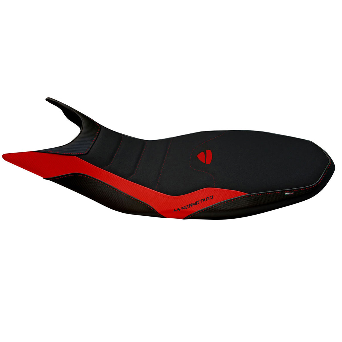 Ducati Hypermotard 821 939 2013-2018 Seat Cover Tappezzeria Italia TPZ Ultragrip in Red and Black