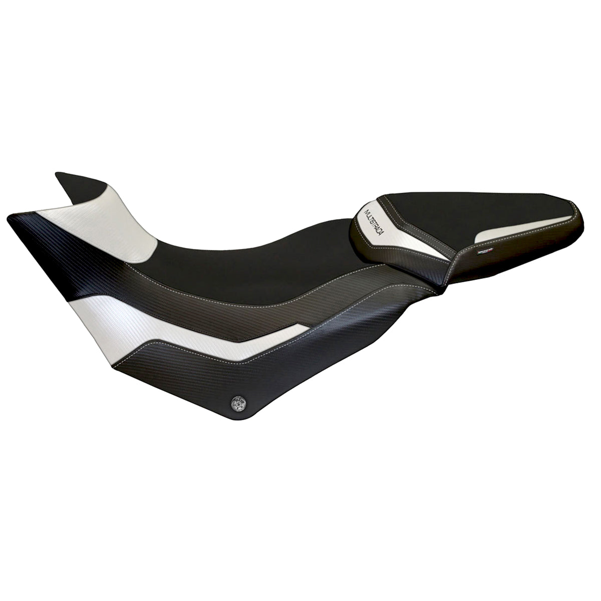 Funda de asiento Tappezzeria Italia TPZ para Ducati Multistrada 950 2017-2021 en blanco y negro