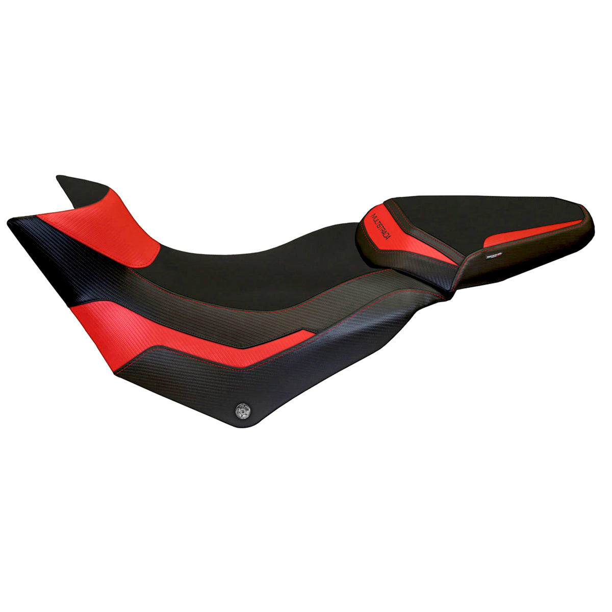 Funda de asiento Tappezzeria Italia TPZ para Ducati Multistrada 950 2017-2021 en rojo y negro