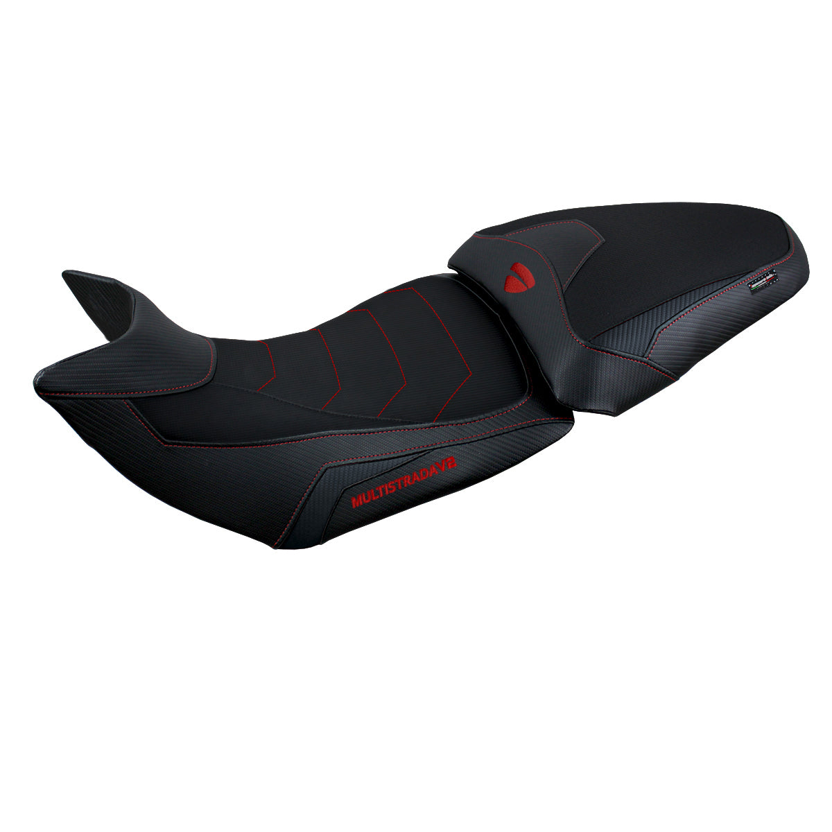 Funda de asiento Tappezzeria Italia TPZ Comfort para Ducati Multistrada V2 2021-2024 en negro