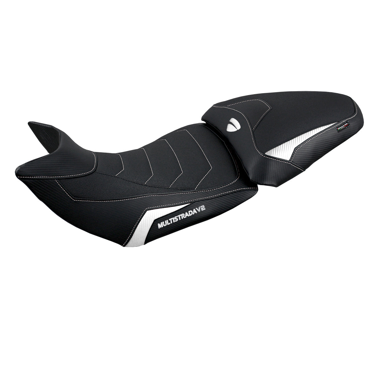 Funda Asiento Ducati Multistrada V2 2021-2024 Tappezzeria Italia TPZ Ultragrip en Blanco