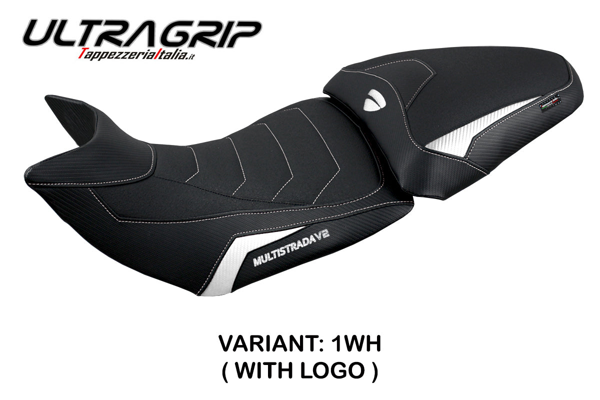Funda Asiento Ducati Multistrada V2 2021-2024 Tappezzeria Italia TPZ Ultragrip en Blanco