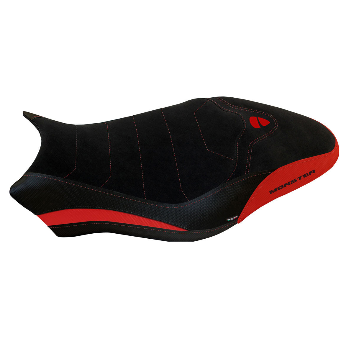 Ducati Monster 821 1200 2017-2020 Seat Cover Tappezzeria Italia TPZ Comfort in Red and Black